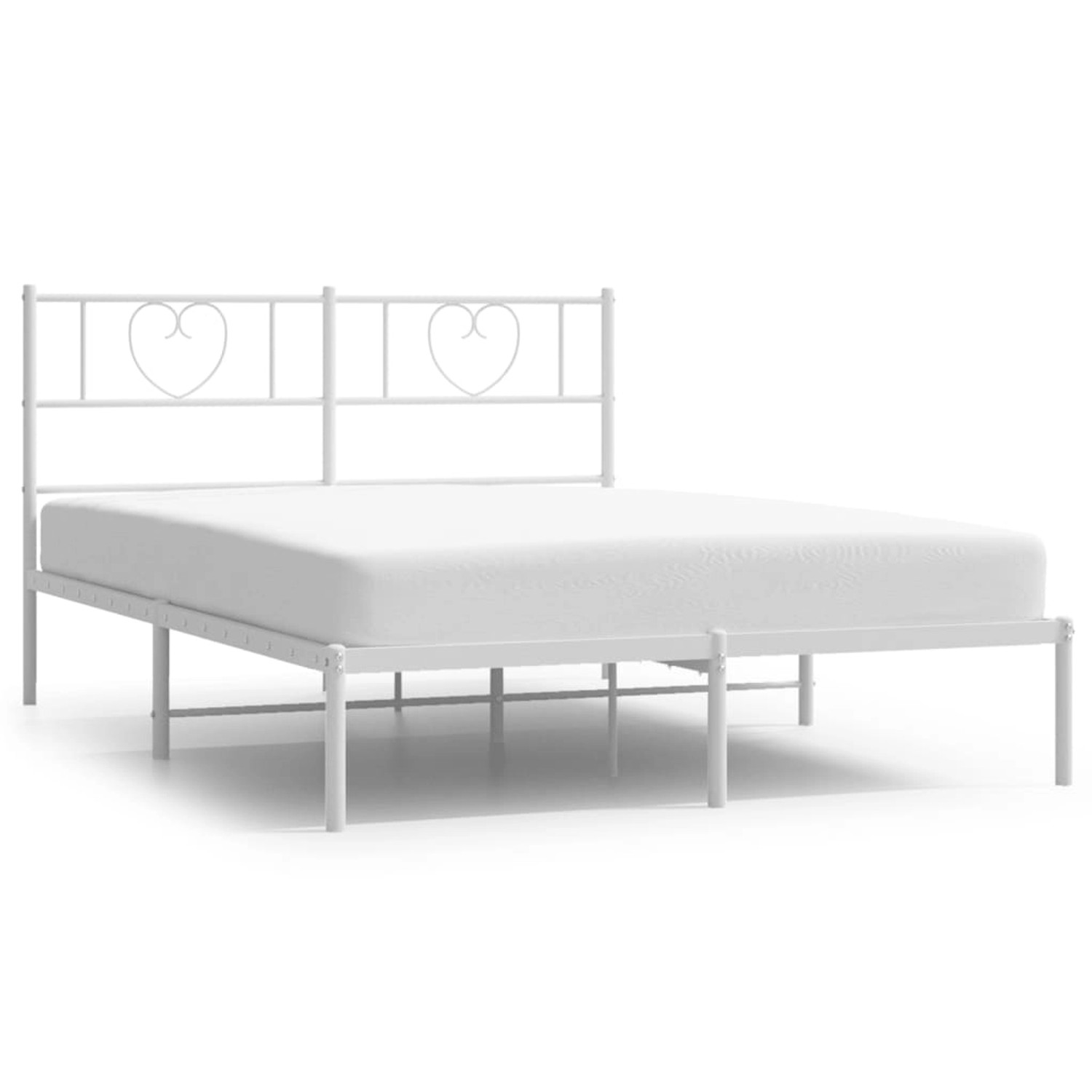 vidaXL Bettgestell mit Kopfteil Metall Weiß 150x200 cm Modell 141884838 günstig online kaufen