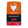 Heizfuxx Holzpellets Red, 15kg Sack auf Palette. Brennstoff für Heizung mit hohem Heizwert.