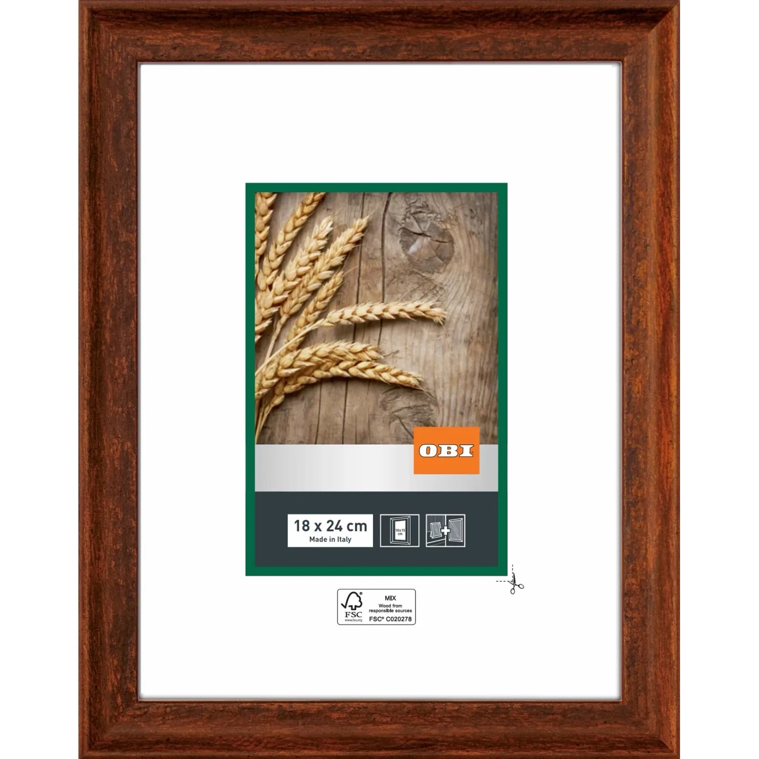OBI rustikaler Bilderrahmen Holz Wechselrahmen Braun 18 x 24 cm FSC® kaufen bei OBI