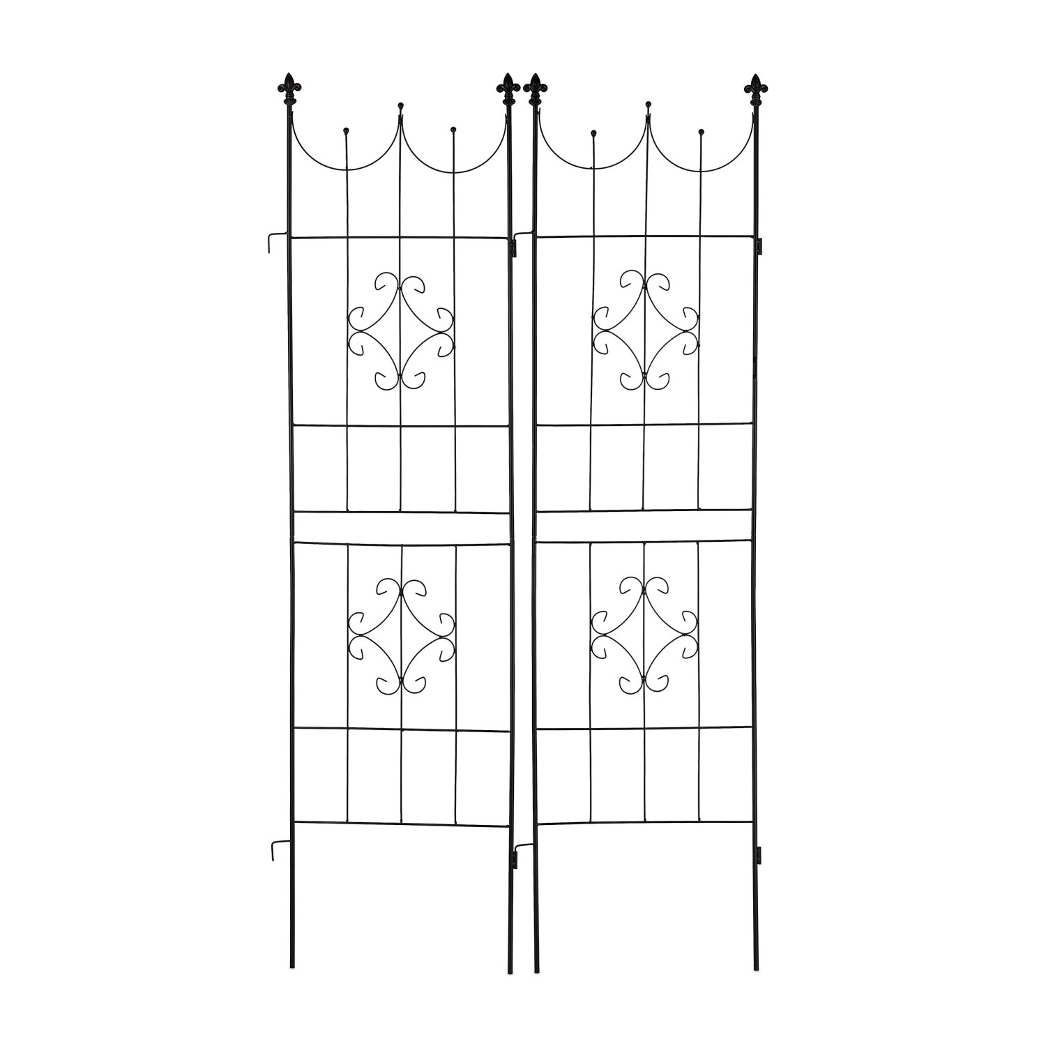 Relaxdays Rankgitter 2er Set Metall Schwarz Wetterfest 183 cm x 46 cm x 1 cm
