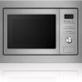 PKM Einbau-Mikrowelle MW820-EBM im Edelstahl-Look mit digitaler Anzeige und Drehteller.