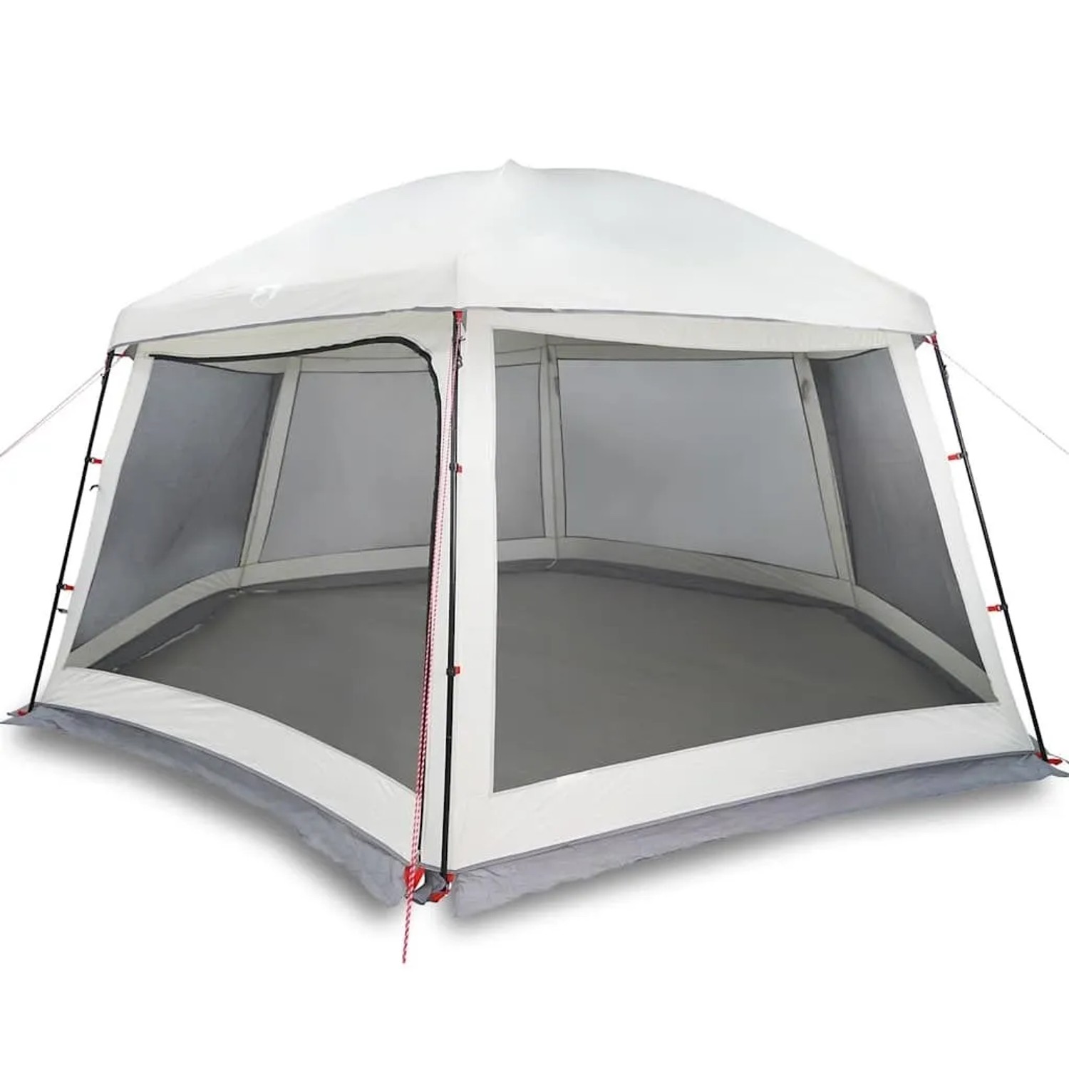 vidaXL Poolzelt mit Abnehmbarem Überzelt Netzwänden Grau 512x458cm 4100627_3