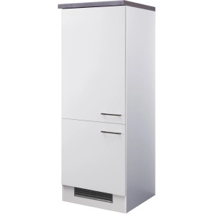 Flex-Well Joelina Geräteumbauschrank, 60 cm, Weiß mit Nische für Kühlschrank.