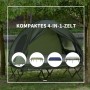 Outsunny Camping-Set: Feldbett mit Zelt, Luftmatratze und Decke für 2 Personen.
