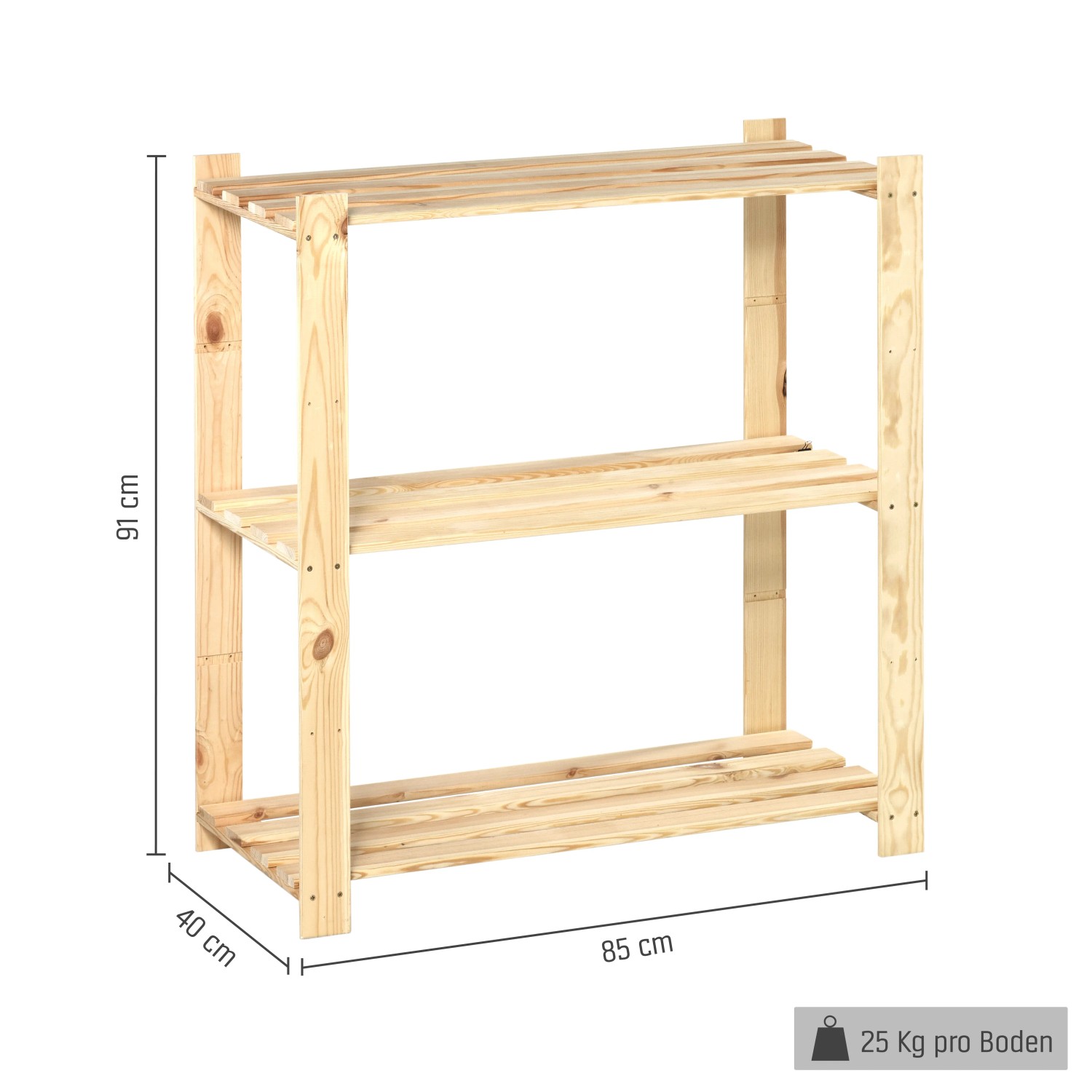OBI Holzregal 91 x 85 x 40 cm 25 kg Tragkraft kaufen bei OBI