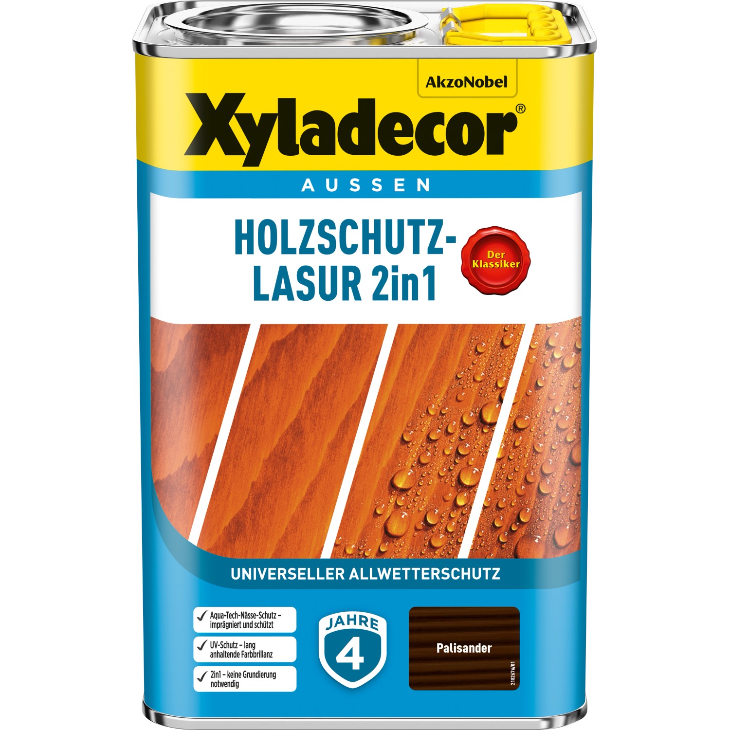 Xyladecor Holzschutz-Lasur 2in1 Palisander matt 4 l