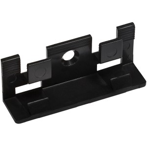 Schwarzer Leistenclip zur unsichtbaren Befestigung von Sockelleisten, Zubehör für Laminat & Parkett.