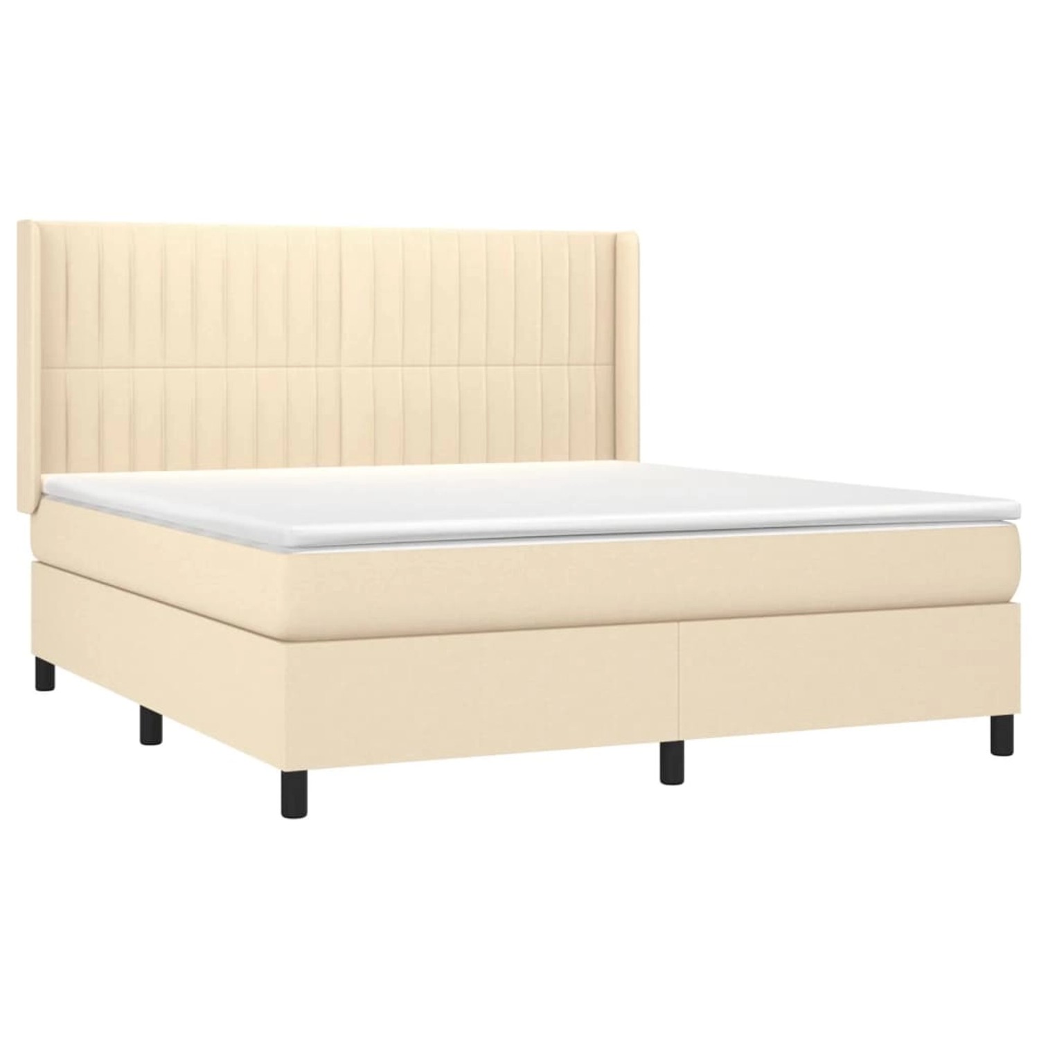 vidaXL Boxspringbett mit Matratze & LED Creme 180x200 cm Stoff 3138498 günstig online kaufen