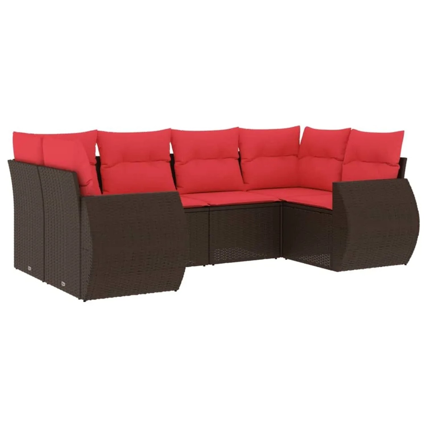 vidaXL 6-Tlg Gartensofa-Set mit Kissen Braun Polyrattan 3221783 günstig online kaufen
