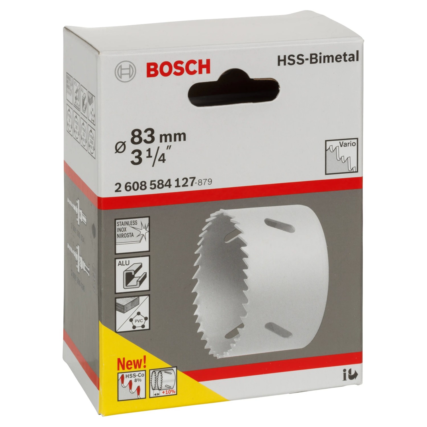 Bosch HSS-Bimetall Lochsäge 83mm im Karton, geeignet für Holz, Metall und Kunststoff.