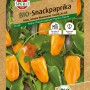 Samenpackung Sperli Bio Snackpaprika mit orangen und grünen Paprika auf der Abbildung.
