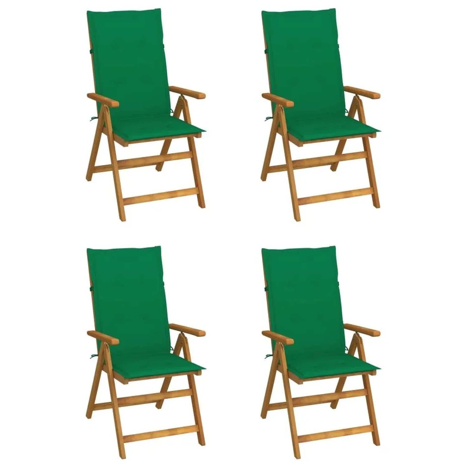 vidaXL Hochlehner Verstellbar 4 Stk mit Auflagen Massivholz Akazie 3065352