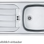 Edelstahl Einbauspüle für Held Möbel Küchenzeile Sorrento, Abtropffläche links.