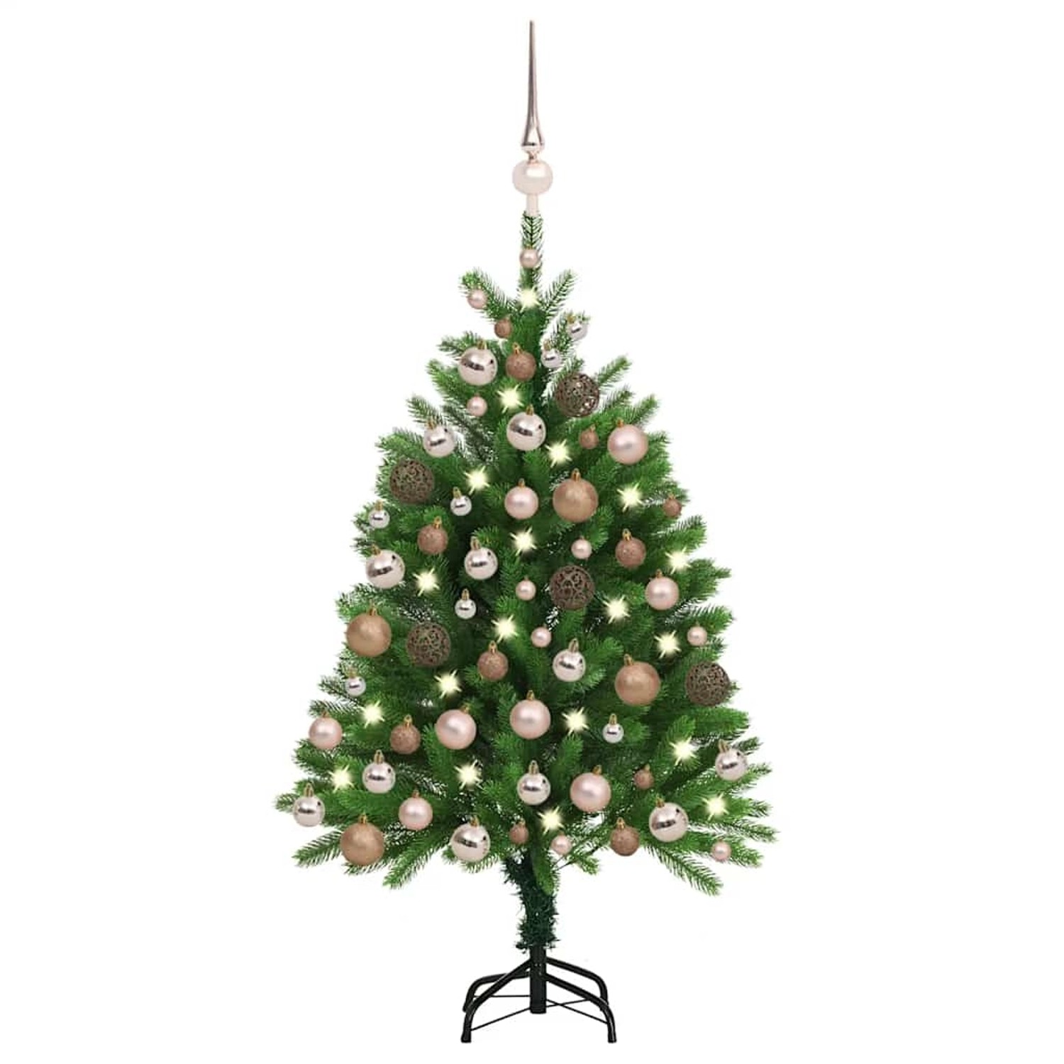 vidaXL Künstlicher Weihnachtsbaum mit Beleuchtung & Kugeln 120 cm Grün 3077639