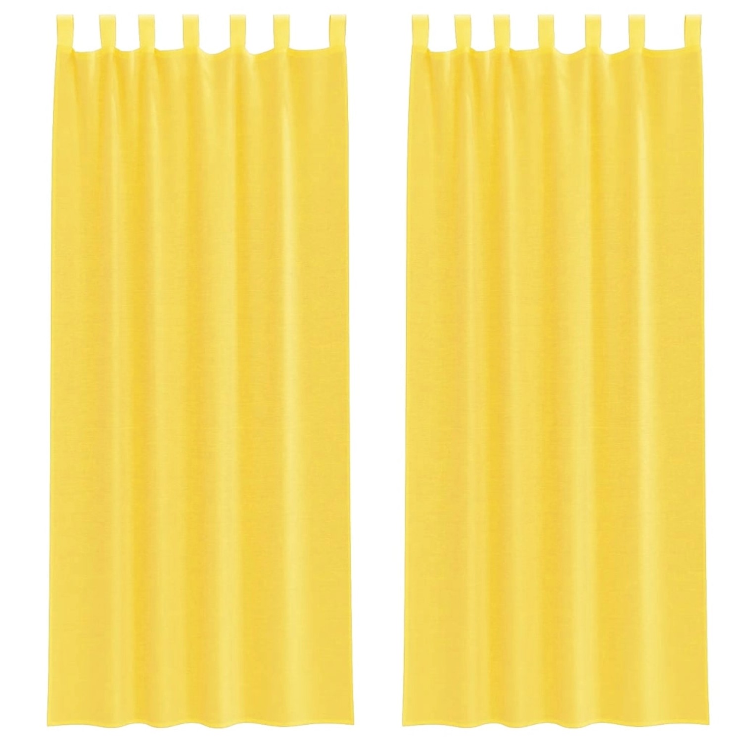vidaXL Voile Vorhänge mit Schlaufen 2 Stk Gelb 140x260 cm 4102320