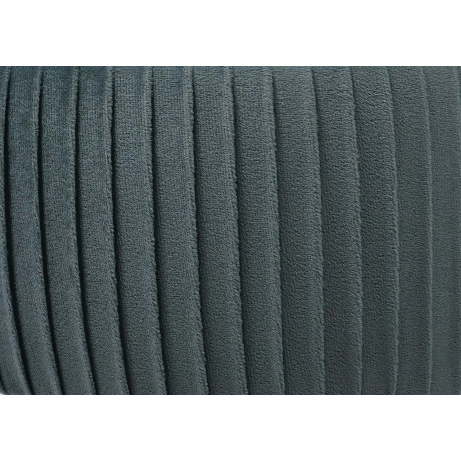 Detailaufnahme: Grüner MCW Sitzhocker K47 mit schwarzem Gestell und Samt-Optik.