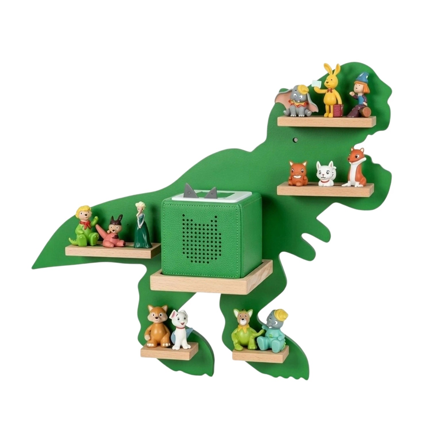 Relaxdays Toniebox Regal Dino MDF Holz 45 cm x 59 cm x 15 cm 2 kg