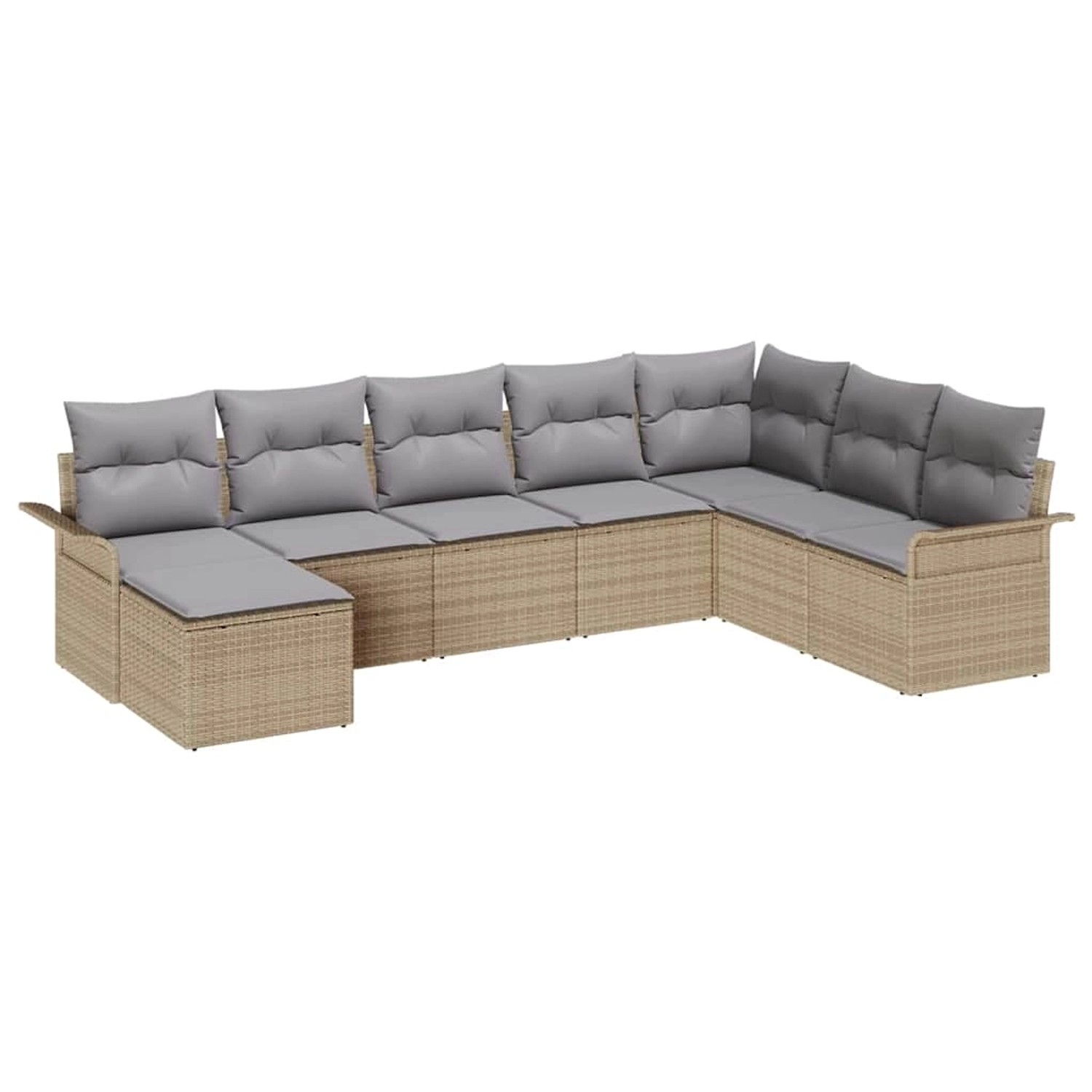 vidaXL 8-Teiliges Garten-Sofa-Set mit Kissen in Beige aus Poly Rattan 33454 günstig online kaufen