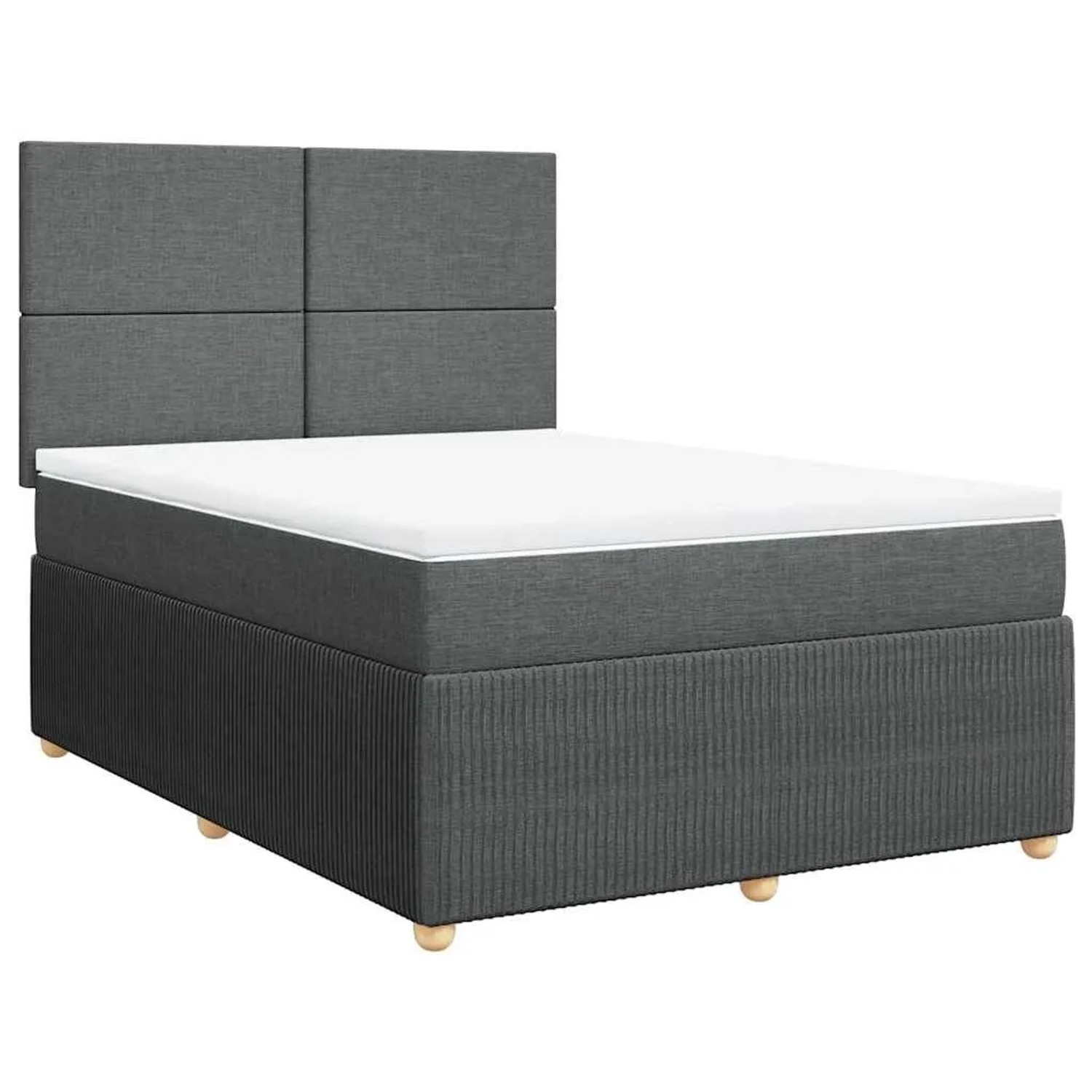 vidaXL Boxspringbett mit Matratze Dunkelgrau 140x190 cm Stoff 3294345 günstig online kaufen