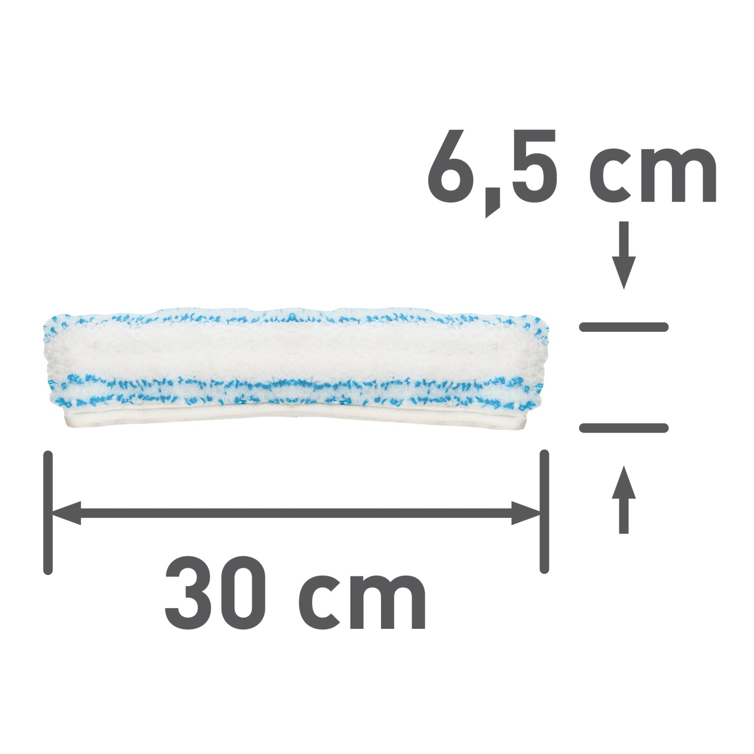 Ersatzbezug für Fensterwischer, Mikrofaser, 30x6,5cm, für streifenfreie Reinigung.
