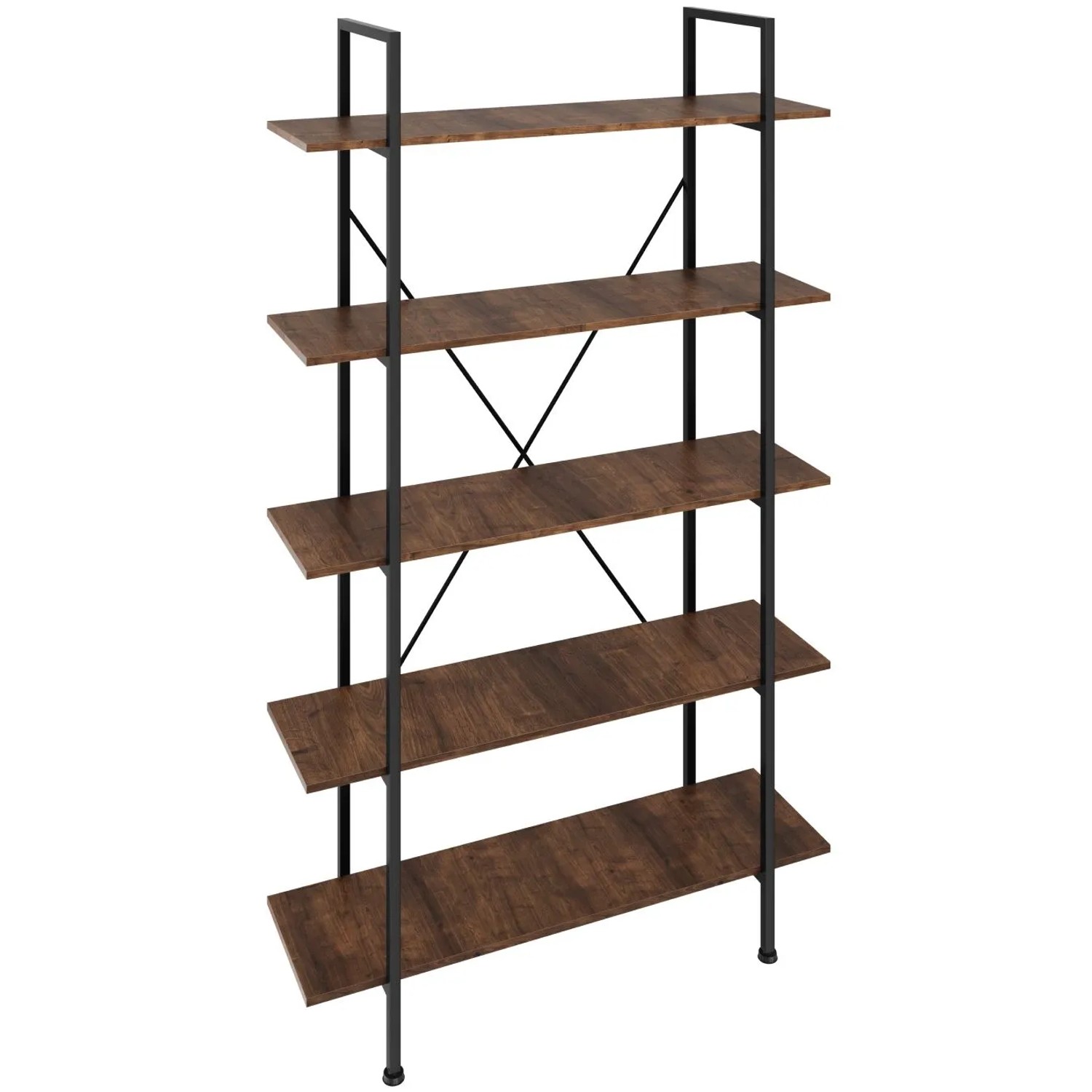Tectake Regal Glasgow Industrial Style Holz und Stahl  106 x 34 50 x 179 50 cm Industrial Holz Dunkel  Rustikal