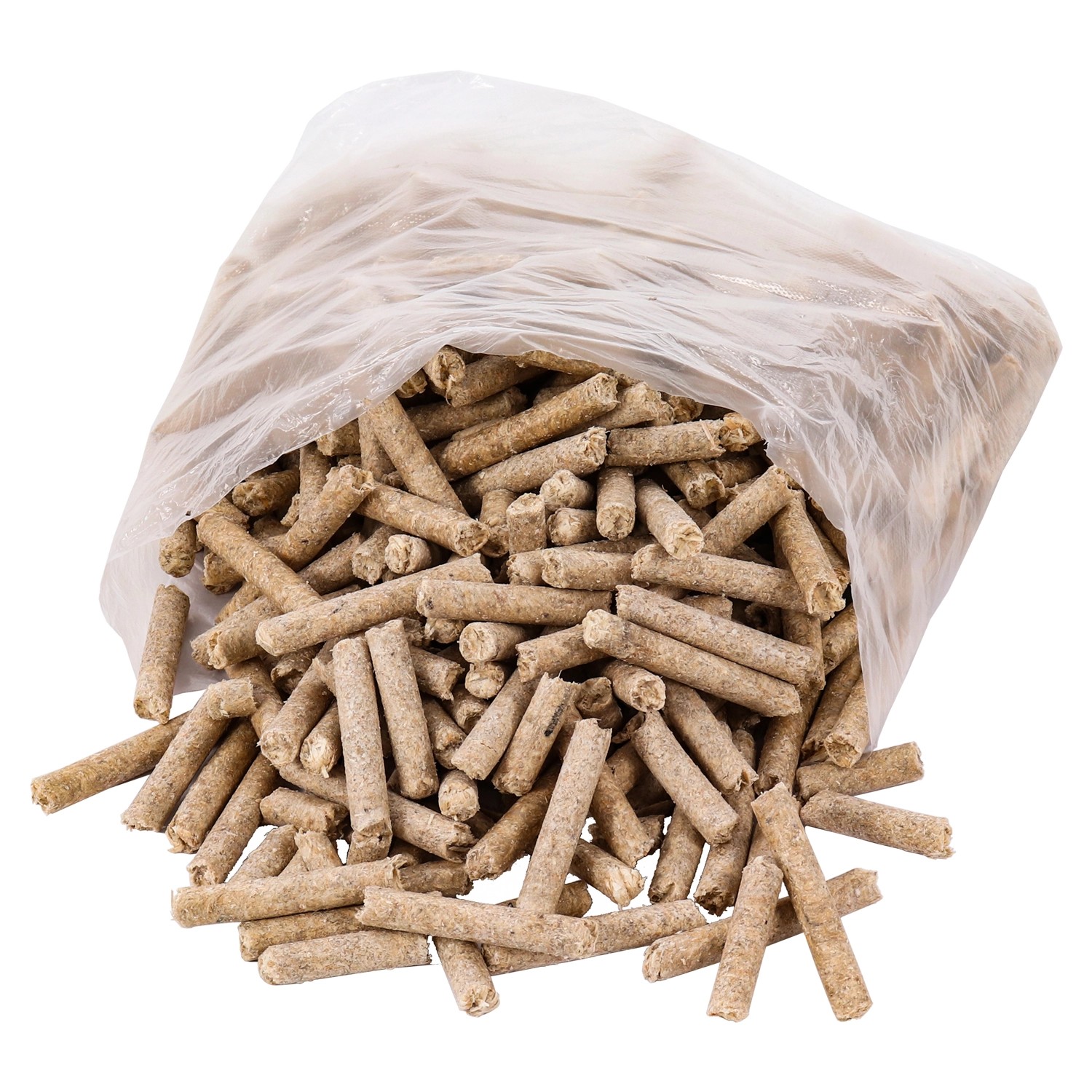 Flammingo Mini-Holzpresslinge 10kg im Sack, Grillanzünder aus Holzwolle und Wachs.