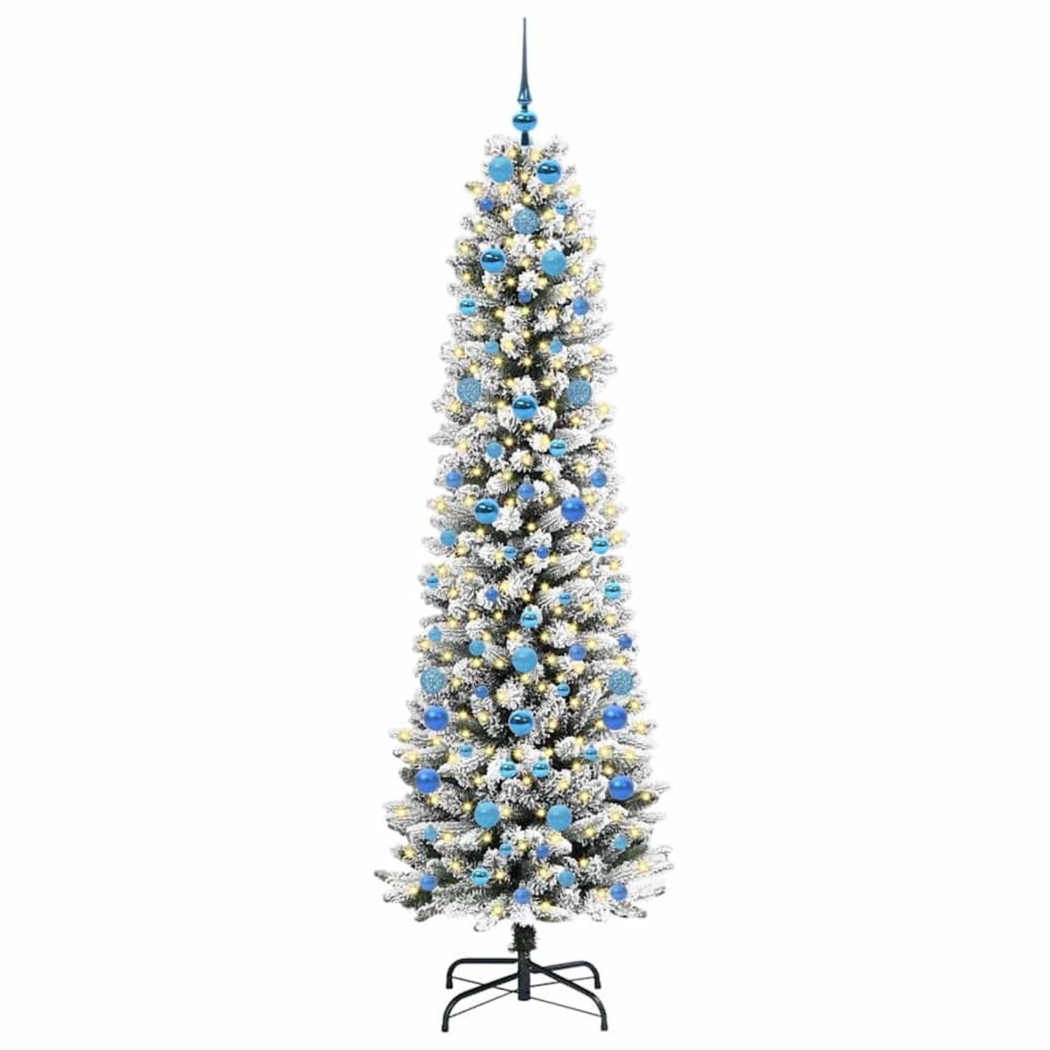 vidaXL Künstlicher Weihnachtsbaum mit 300 LEDs Grün und Weiß 210 cm 3396124