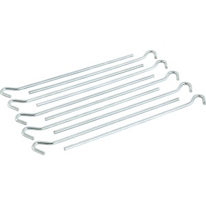 Zeltheringe, verzinkt, 240 mm, 10 Stück, mit Haken für Campingzelt oder Sonnenschutz.