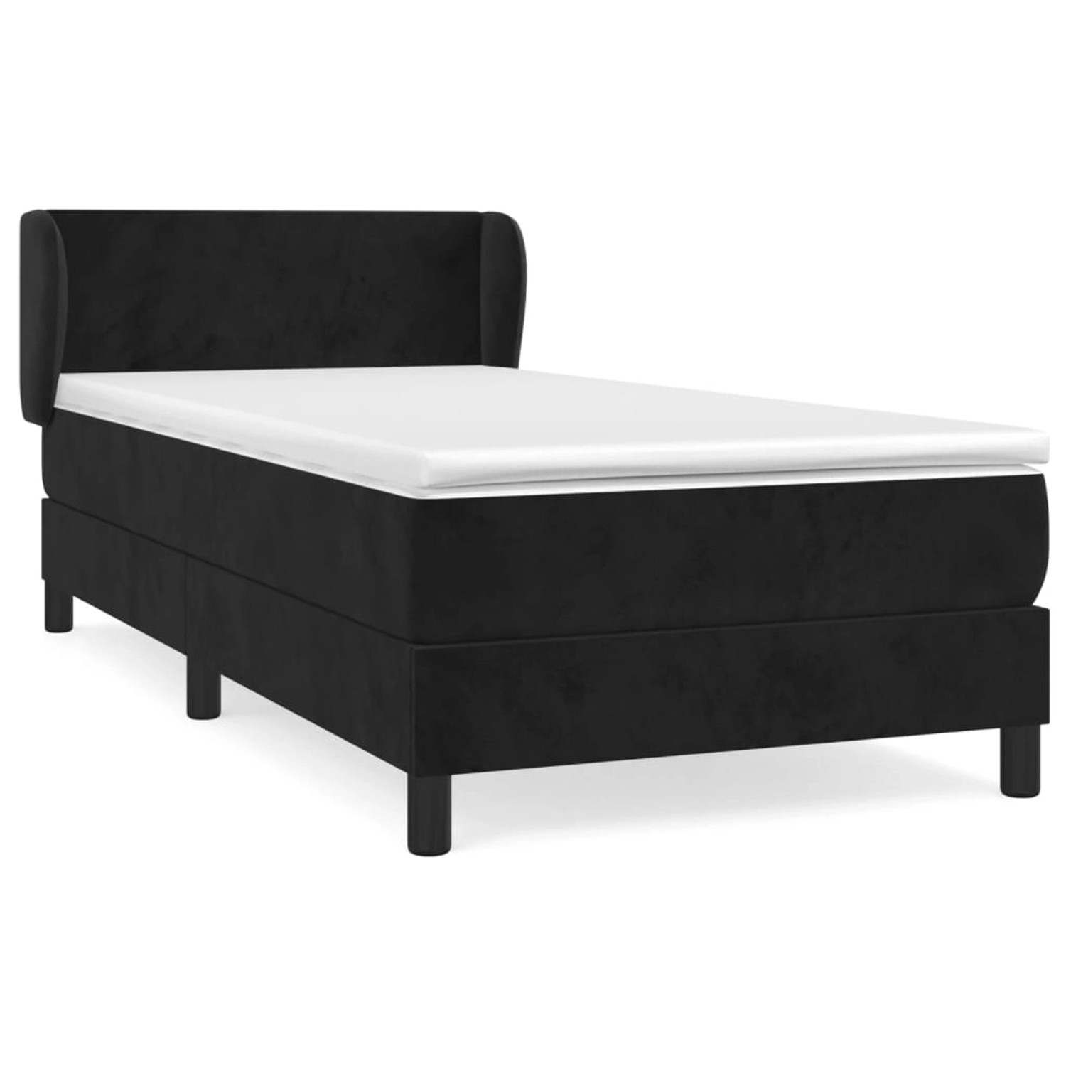 vidaXL Boxspringbett mit Matratze Schwarz 90x200 cm Samt1372365 günstig online kaufen