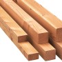 Gehobelte Kanthölzer aus Lärche, 90x90x2000 mm, für Konstruktionen im Innen- und Außenbereich.