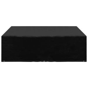 Schwarze vidaXL Gartenmöbel-Abdeckung aus PE, 200x200x70 cm, mit 8 Ösen für sicheren Schutz.
