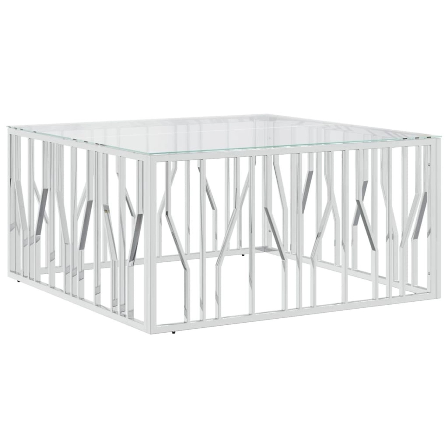 vidaXL Couchtisch 100x100x50 cm Edelstahl und Glas günstig online kaufen