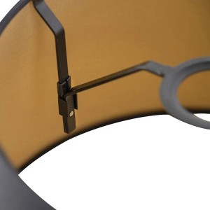 Detailaufnahme: Schwarzer Baumwoll Lampenschirm (32cm) mit goldener Innenseite für Lampen & Leuchten.