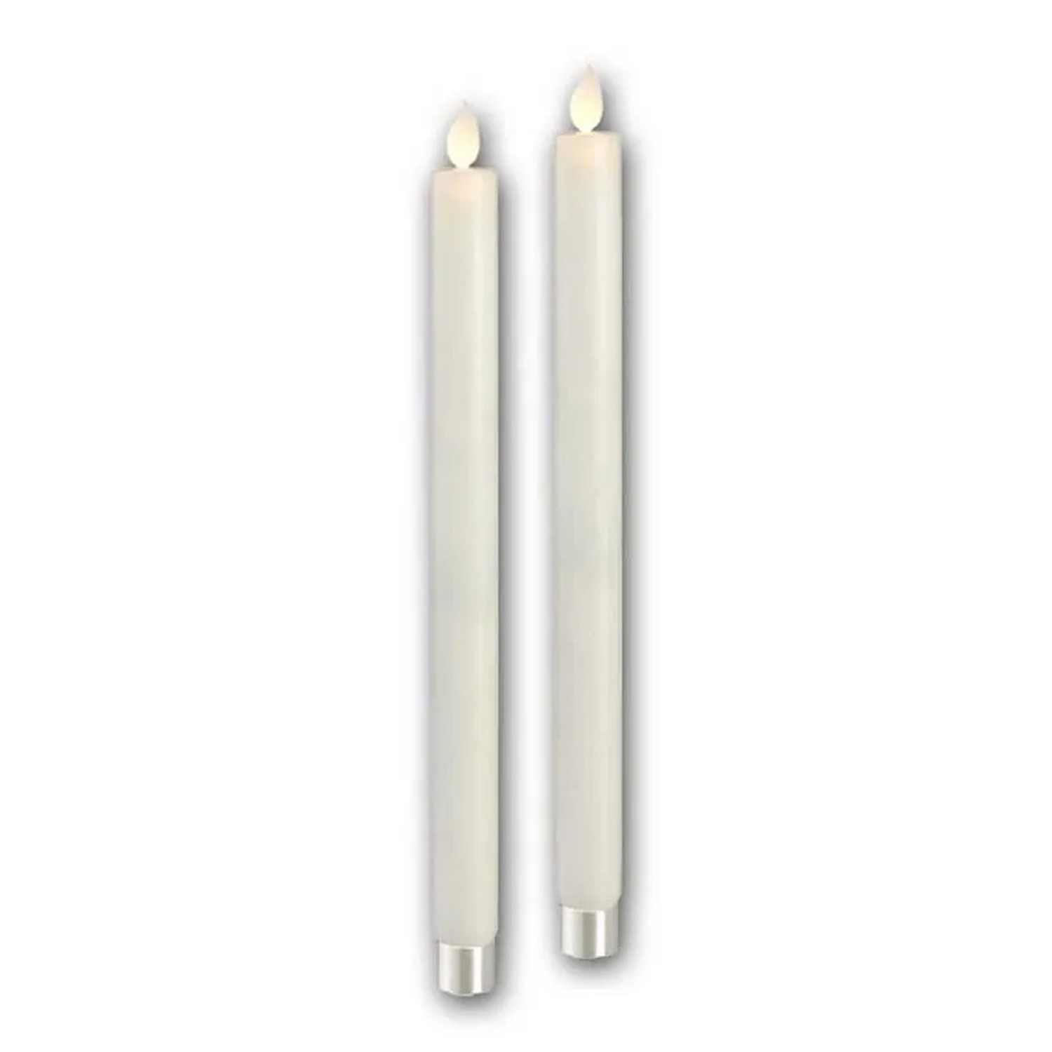 Star Trading Wachs Stabkerzen 2er Set 30cm LED Warmweiß Timer