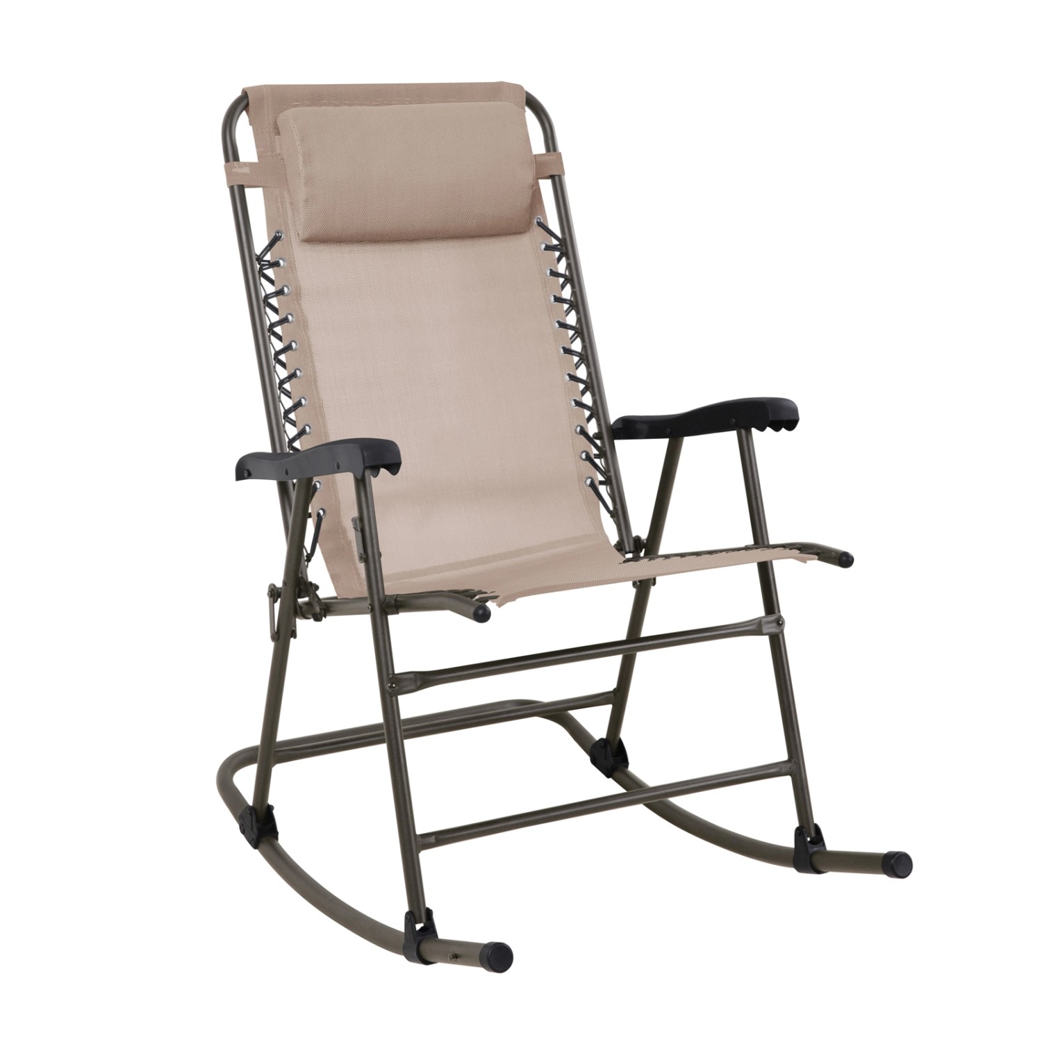 Svita Schaukelstuhl Faltbar Klappbar Outdoor Mit Kopfstütze Armlehne Beige
