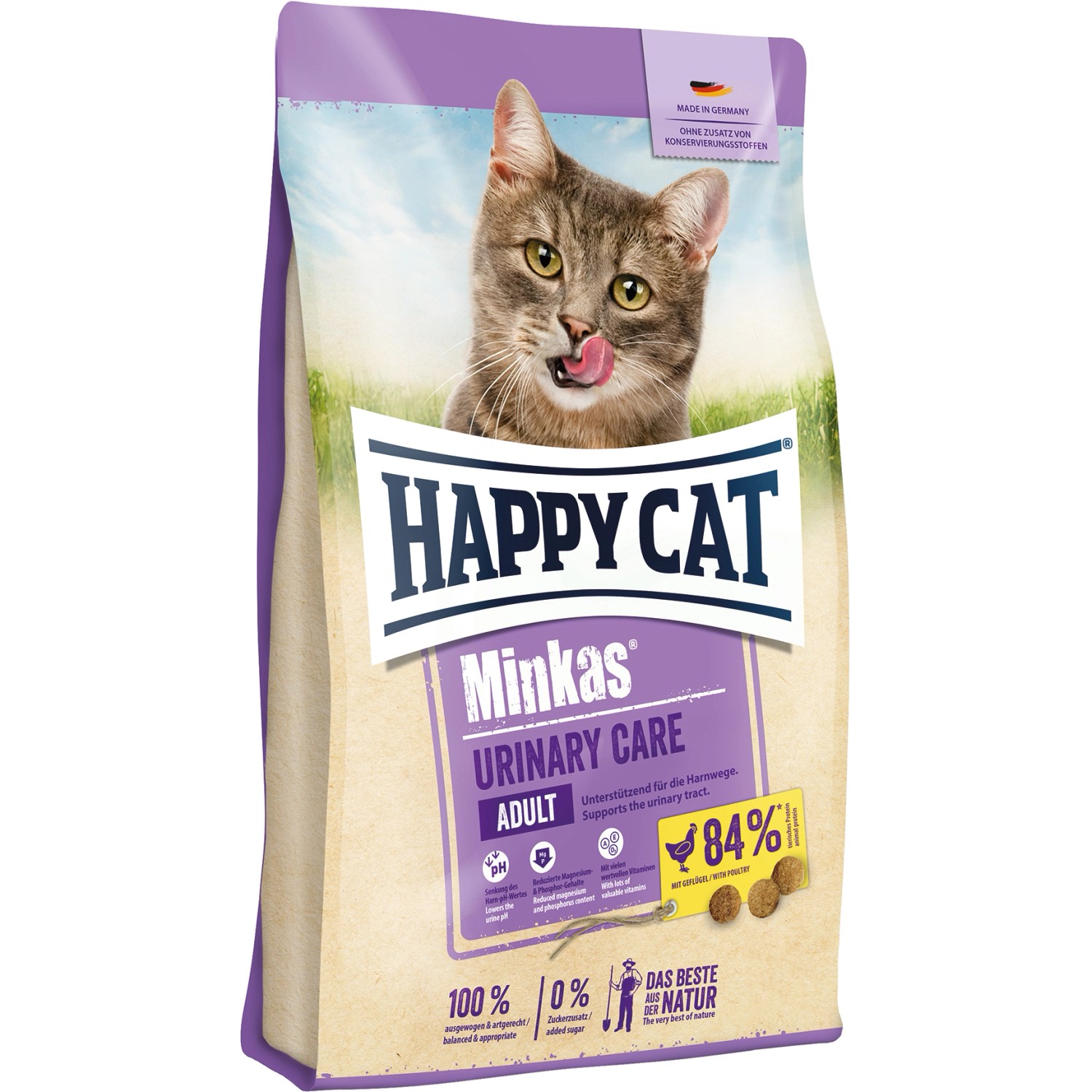 Happy Cat Katzen-Trockenfutter Minkas Urinary Care Geflügel 500 g