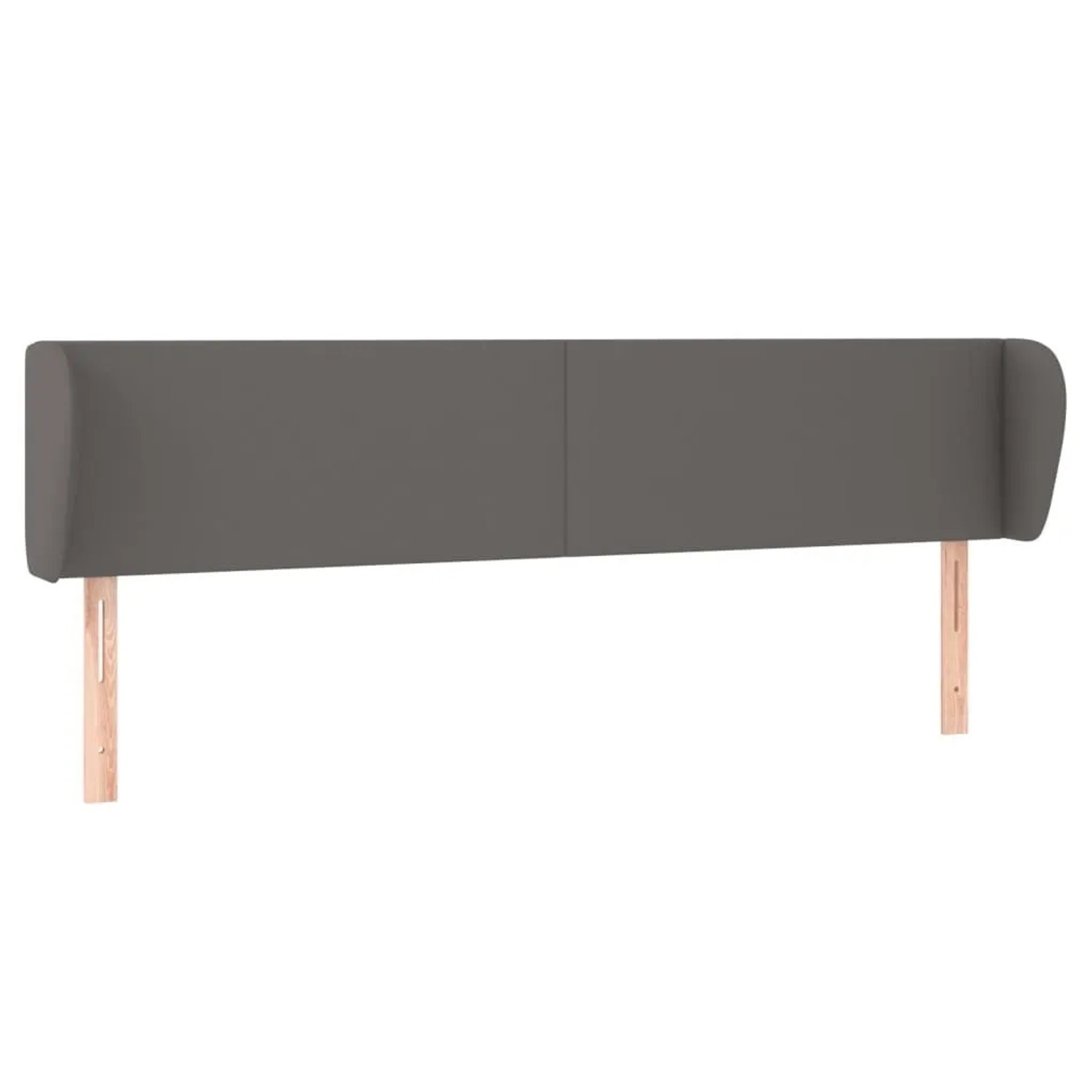 vidaXL Kopfteil mit Ohren Grau 183x23x78/88 cm Kunstleder 3116970