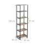 Relaxdays Standregal Industrial 6 Ablagen Braun Schwarz 180 cm x 50 cm x 35 cm_4