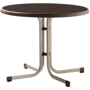 Runder Sieger Gartentisch, 86x76 cm, mit Stahlrahmen. Ideal für Balkon oder Terrasse.