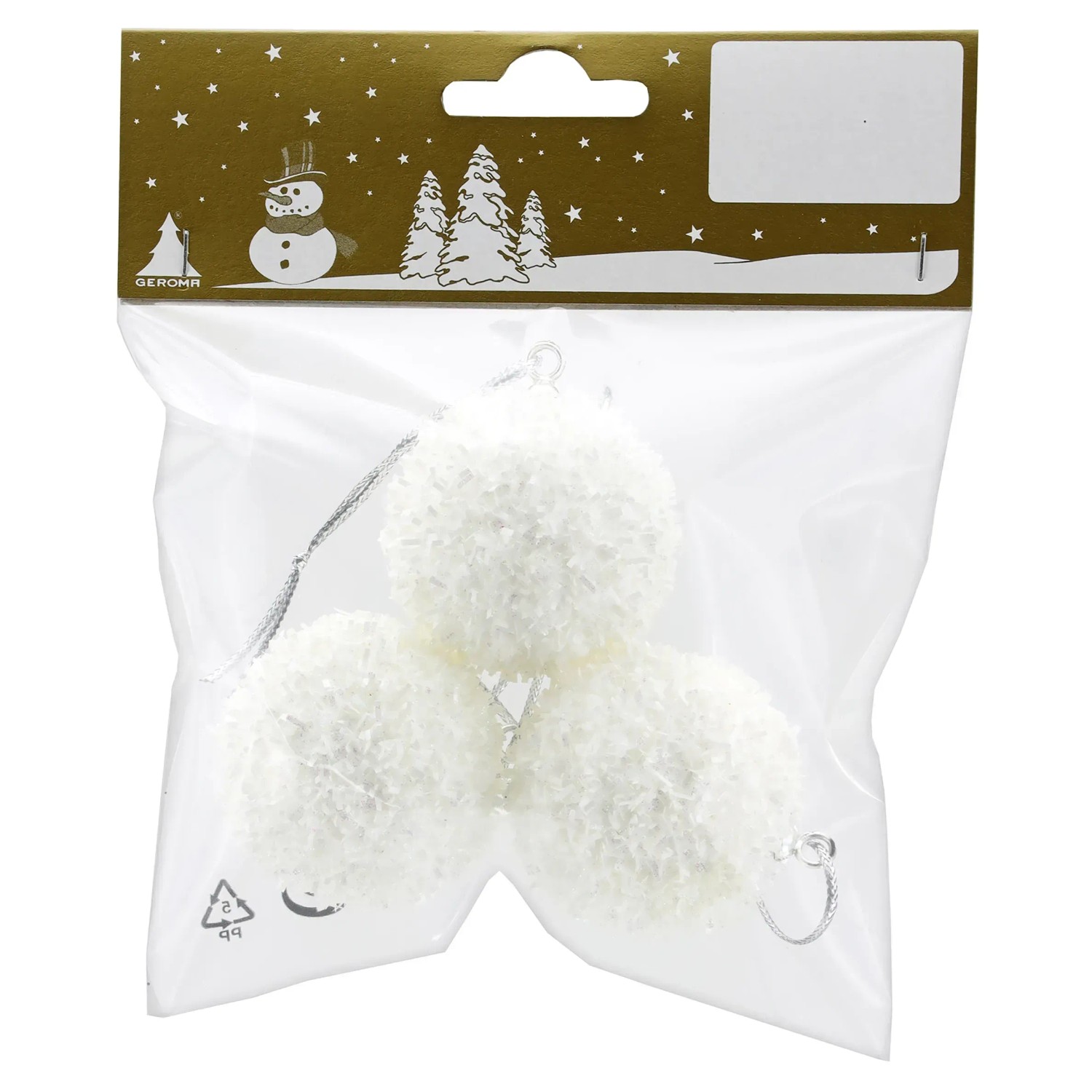 Weihnachts-Deko Kugeln aus Styropor 4 cm Weiß 3 Stück