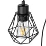 Detailaufnahme der schwarzen QAZQA Stehlampe Chon mit Holz und E27-Fassung.