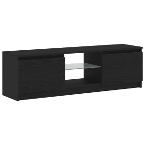 vidaXL TV-Schrank mit LED-Leuchten Schwarz Eichen-Optik 120x30x36 cm 862034