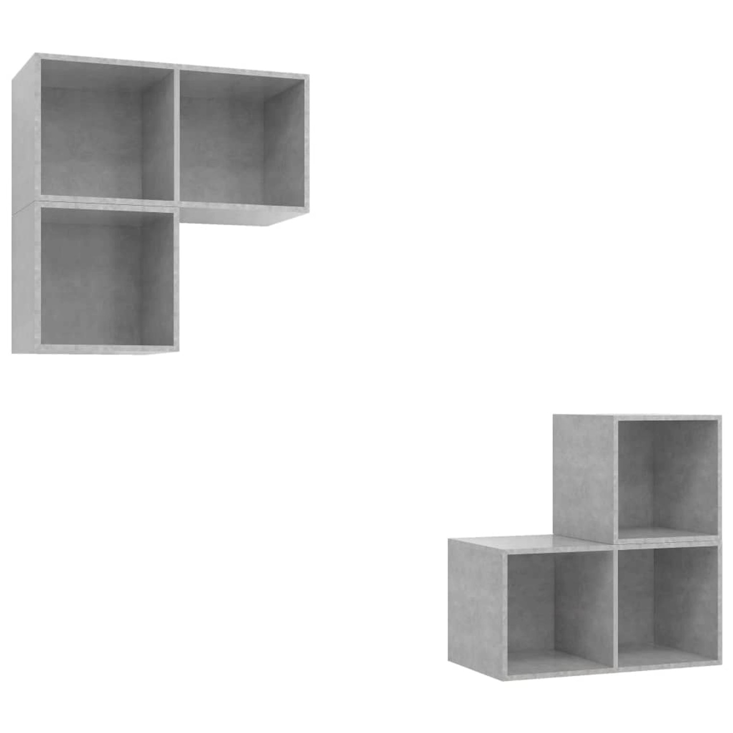 vidaXL 4-Tlg TV-Schrank-Set Betongrau Holzwerkstoff 3079767 günstig online kaufen