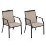 2er Set Costway Gartenstühle in Kaffee: Terrassenstühle mit breiter Sitzfläche und dunklem Metallgestell.