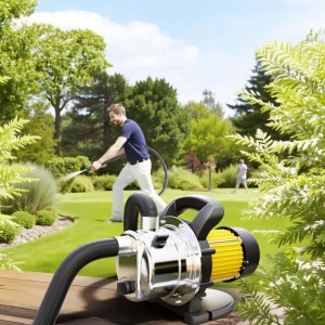 Wiltec Gartenpumpe 3800L/H 1200W Wasserpumpe Pumpe 4.8 Bar Teich Regenwasserpumpe