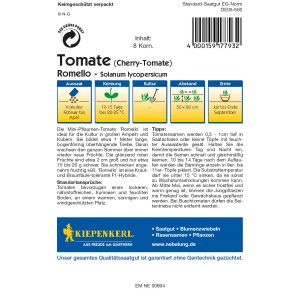 Kiepenkerl Profi-Line Tomaten Romello Samenpackung, Mini-Pflaumen-Tomate für Kübel und Ampeln.