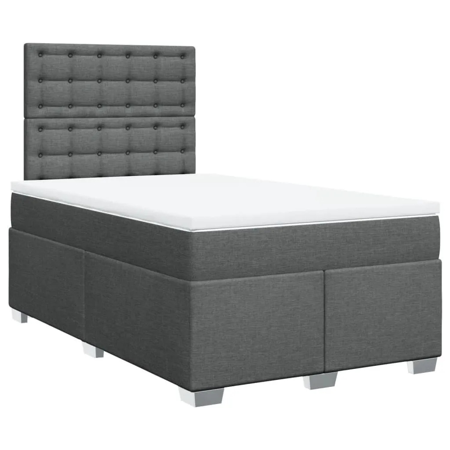 vidaXL Boxspringbett mit Matratze Dunkelgrau 120x190 cm Stoff 3290442