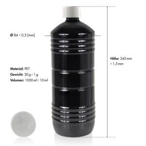 Schwarze 1l Flasche Höfer Chemie Terpentin-Ersatz, Reinigungsmittel & Pflegemittel.