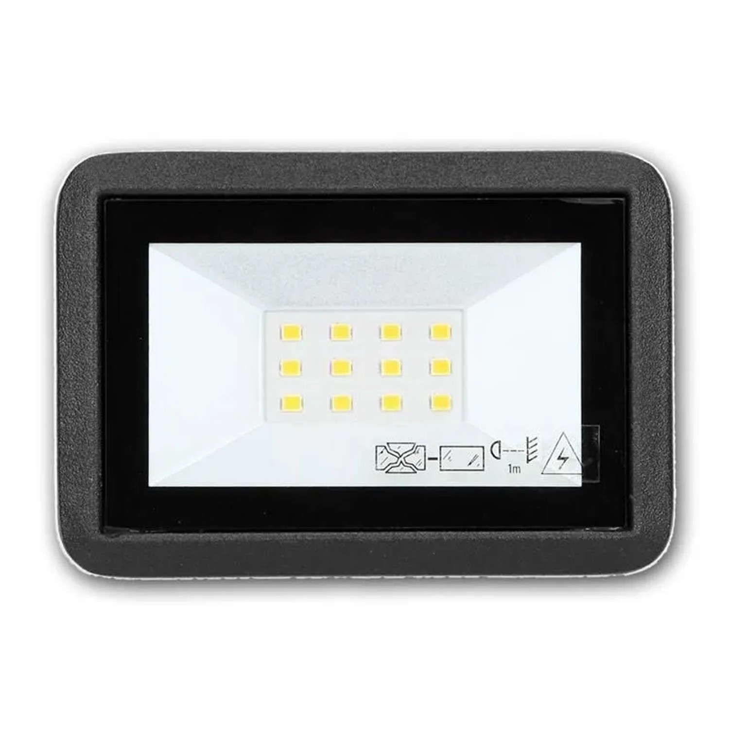 world-trading-net Mini LED Fluter BULLED Schwarz 10W 230V 800lm IP65