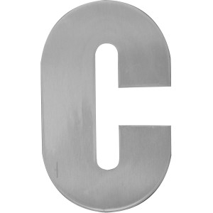 Hausnummer 'c', Edelstahl satiniert, zur einfachen Montage außen.